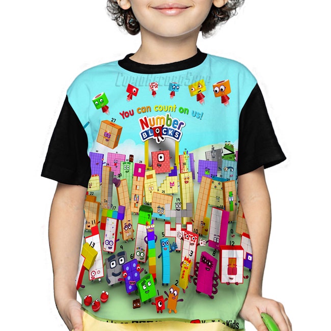 T-shirt Number Blocks Kids Numberblocks 3D V3 Game Shirt | Shopee Malaysia