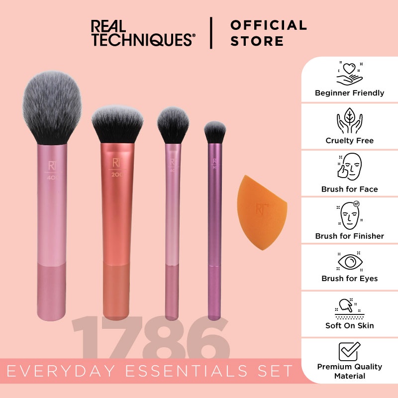 Real Techniques 1786 everyday essentials set | Shopee Malaysia