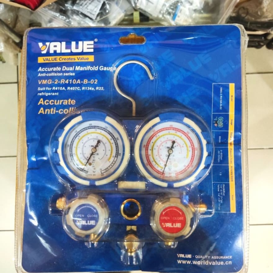 Original Testing Manifold+Hose Set R410A Value VMG-2-R410-B-02 VMG-2 ...