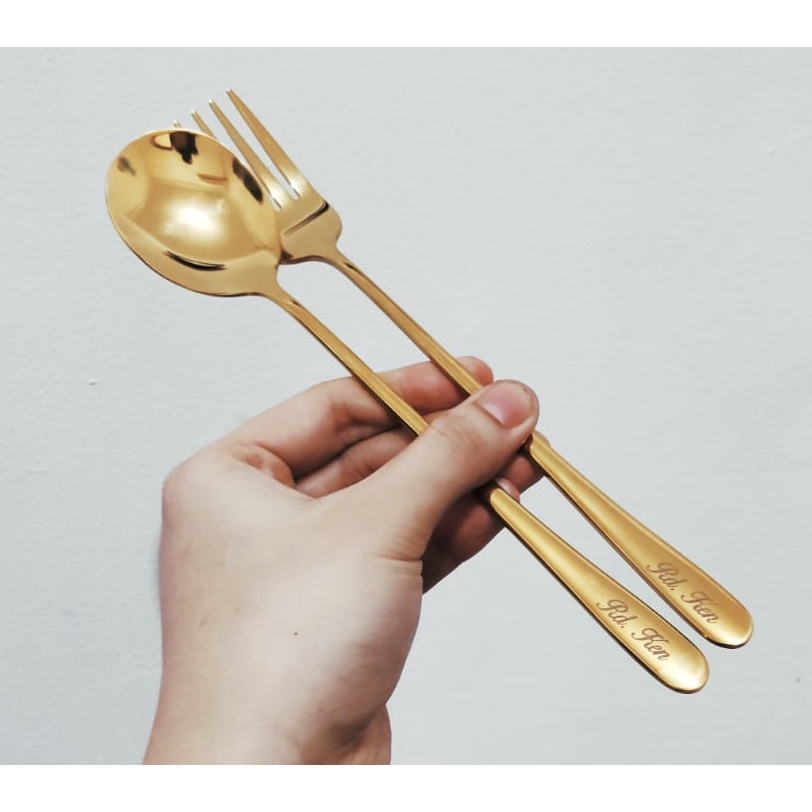 [Custom Can] 304 Stainless Steel Korean Cutlery/Korean Spoon And Fork