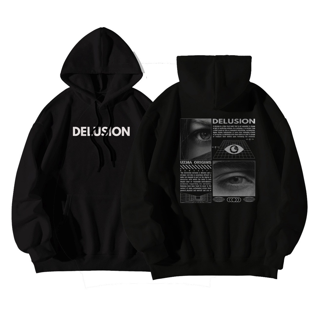 Delusion HOODIE BLACK SWEATSHIRT FULL PRINT M-XXXL | Shopee Malaysia