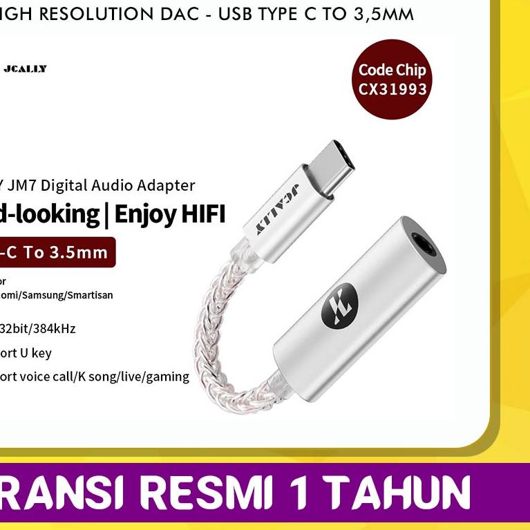 Jcally Jm Hires Dac Adapter Audio Cx Usb Type C To Jack Mm Shopee