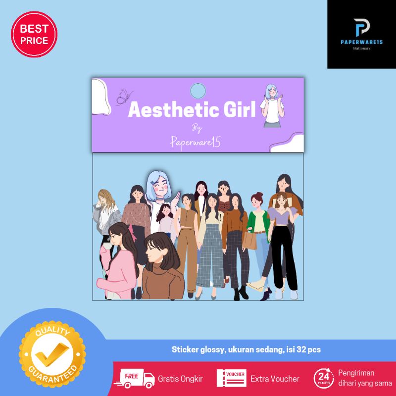 32pcs Cute girl themes Stickers/aesthetic diary Stickers/aesthetic deco