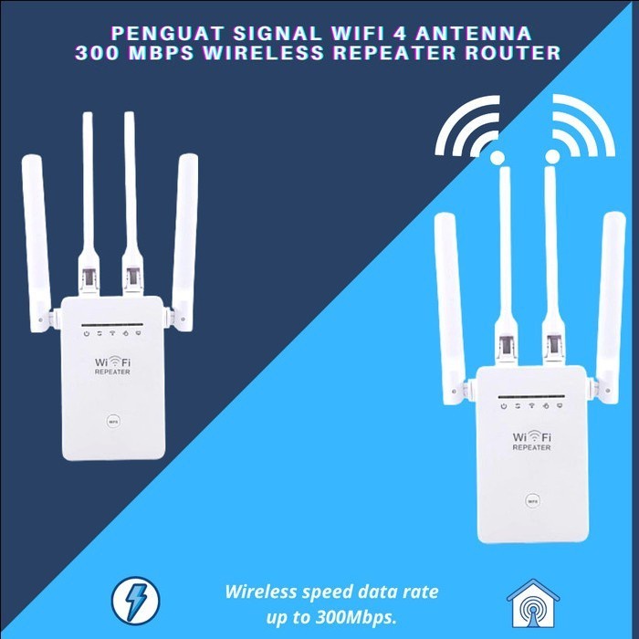 Wifi Signal Booster 4 Antenna 300mbps Wireless Repeater Router | Shopee ...