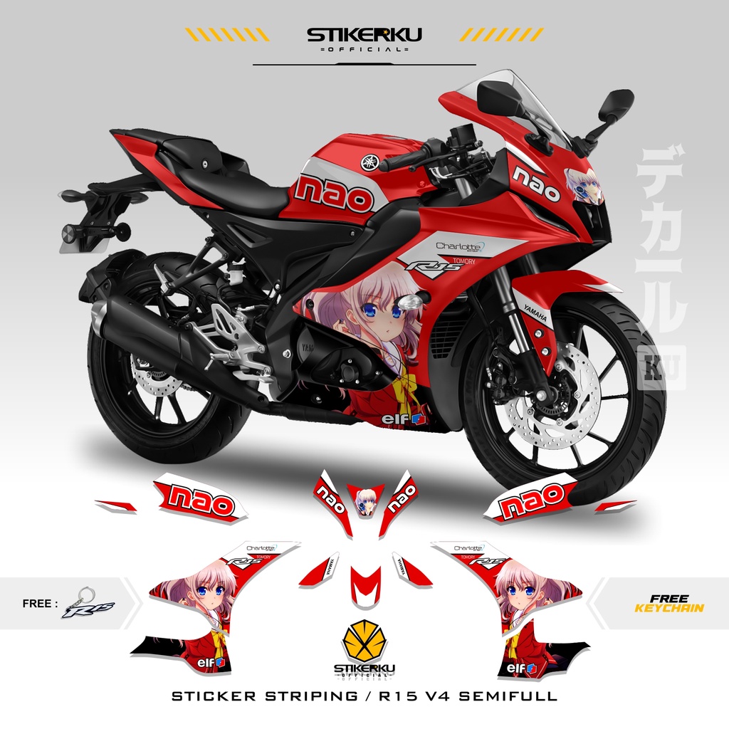 Sticker STRIPING / YAMAHA R15V4 EDITION NAO / CAHRLOTTE / SEMIFULL ...