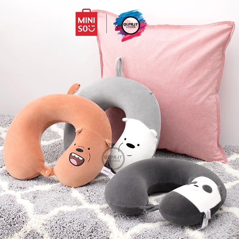 Miniso We Bare Bears Neck Pillow Cute | Shopee Malaysia