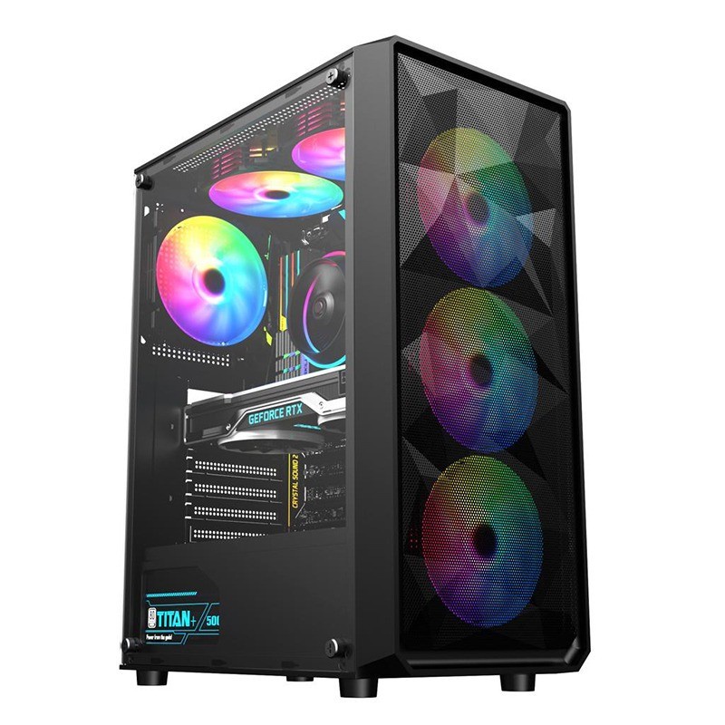 Raptor Diamond Atx Gaming Case Includes 3 Rgb Fan 