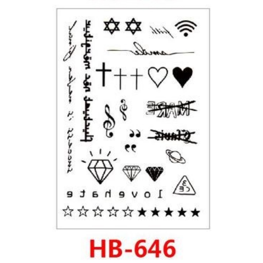 Temporary Tattoo Size 21cmx15cm Aesthetic motif Temporary Tattoo