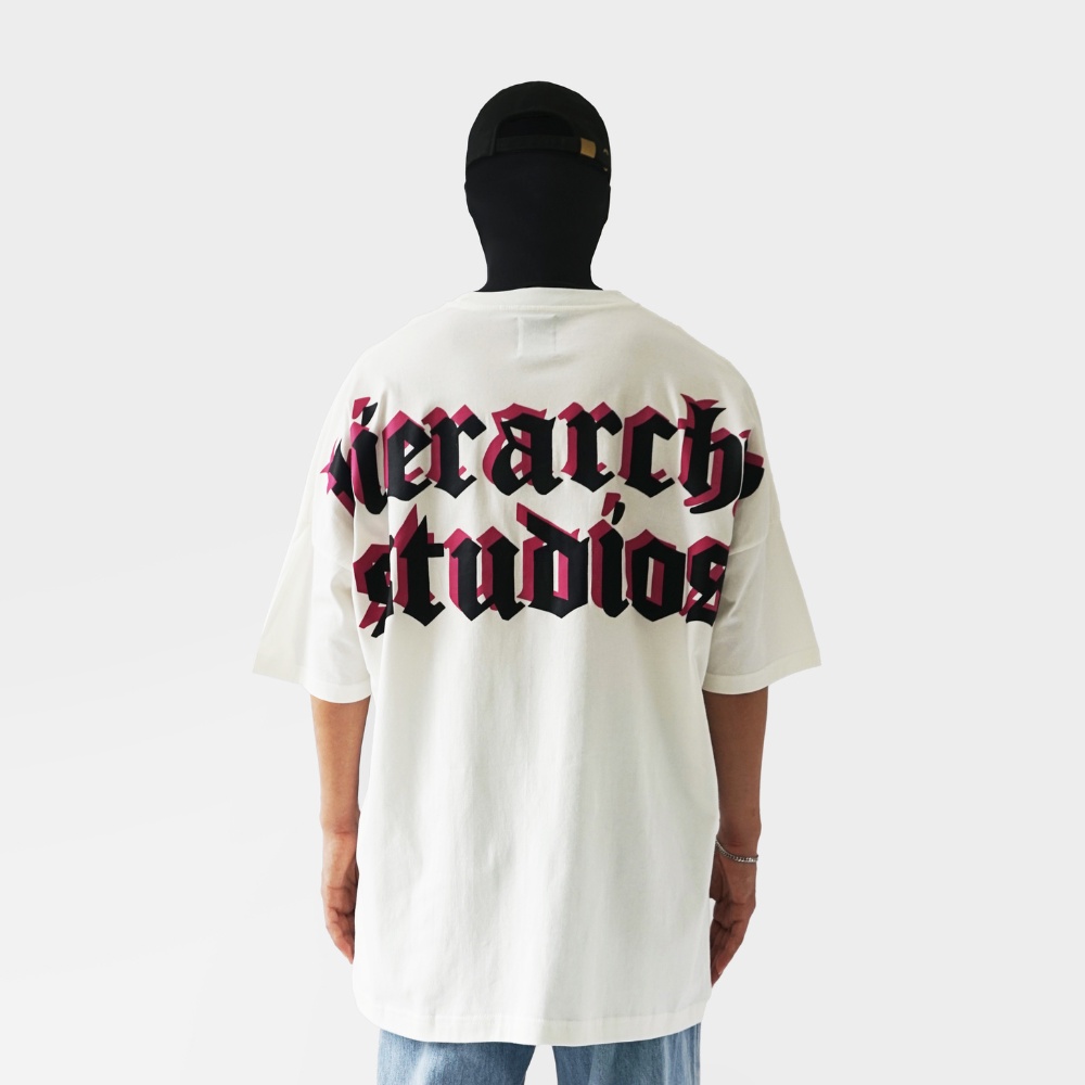 Hierarchy Studios Layered Wide Logo Oversized TShirt White Shopee