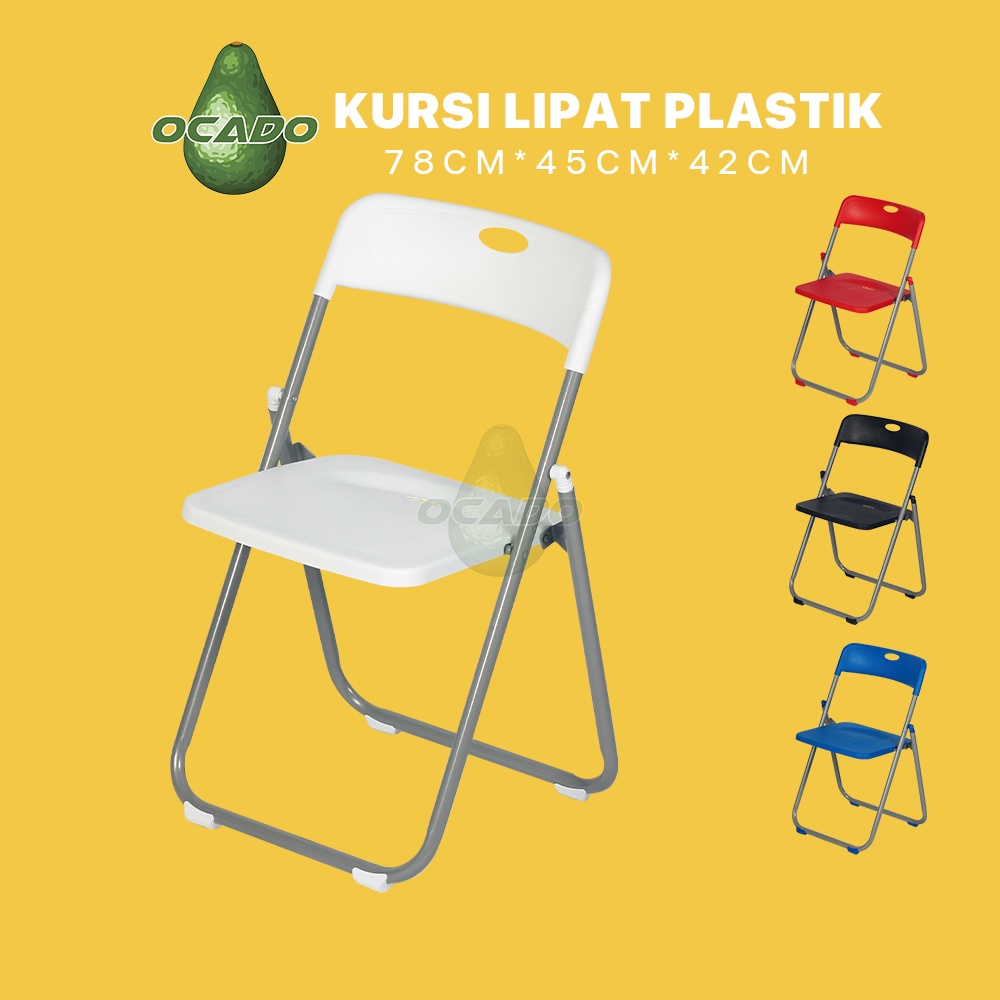 MERAH HITAM PUTIH Ocado Folding Study Chair Plastic Folding Office Chair foldable Chair portable