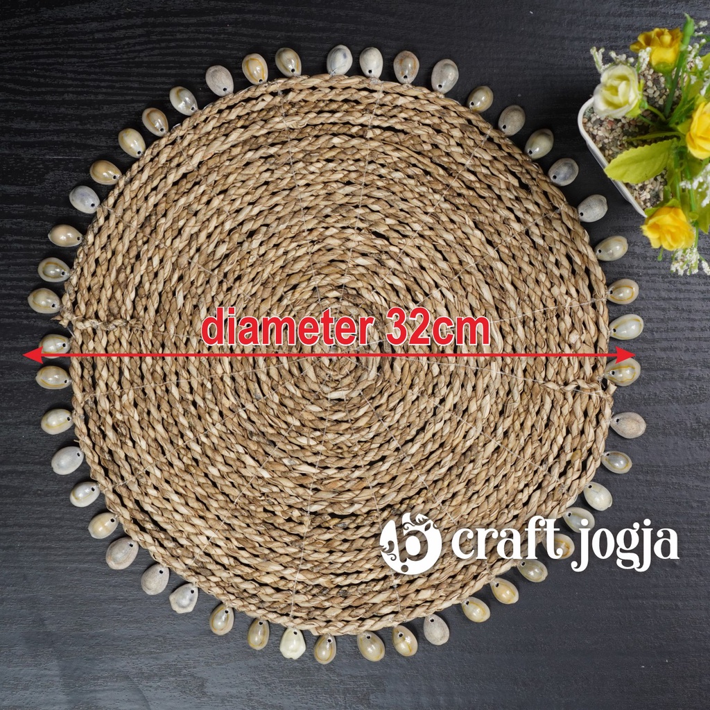 HIASAN DINDING New!! Placemat Wall Hanging Diameter 30cm Ethnic Woven