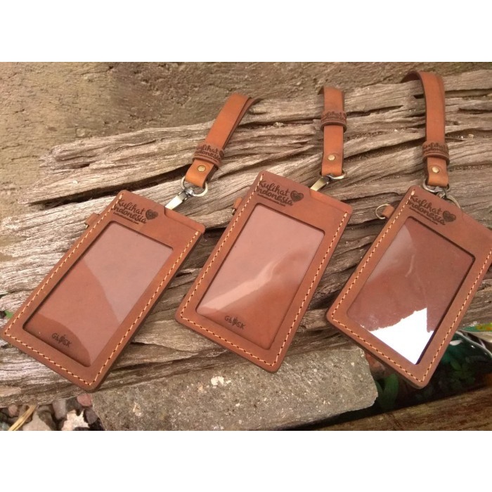 Genuine Cow Leather id card Nametag Holder & Genuine Cow Leather