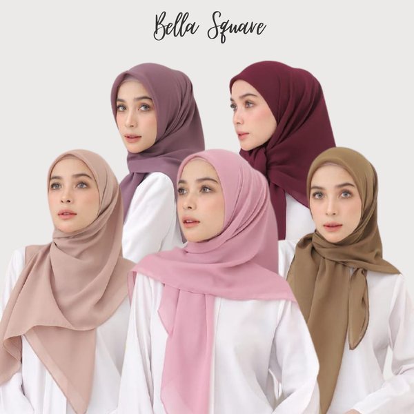 Bella SQUARE Rectangular HIJAB/MUSLIM HIJAB/Latest Plain Rectangular
