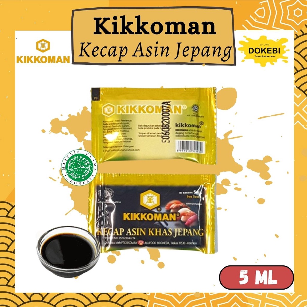 Kikkoman Soy Sauce Sachet Halal 5ml Shoyu Japanese Soy Sauce Halal