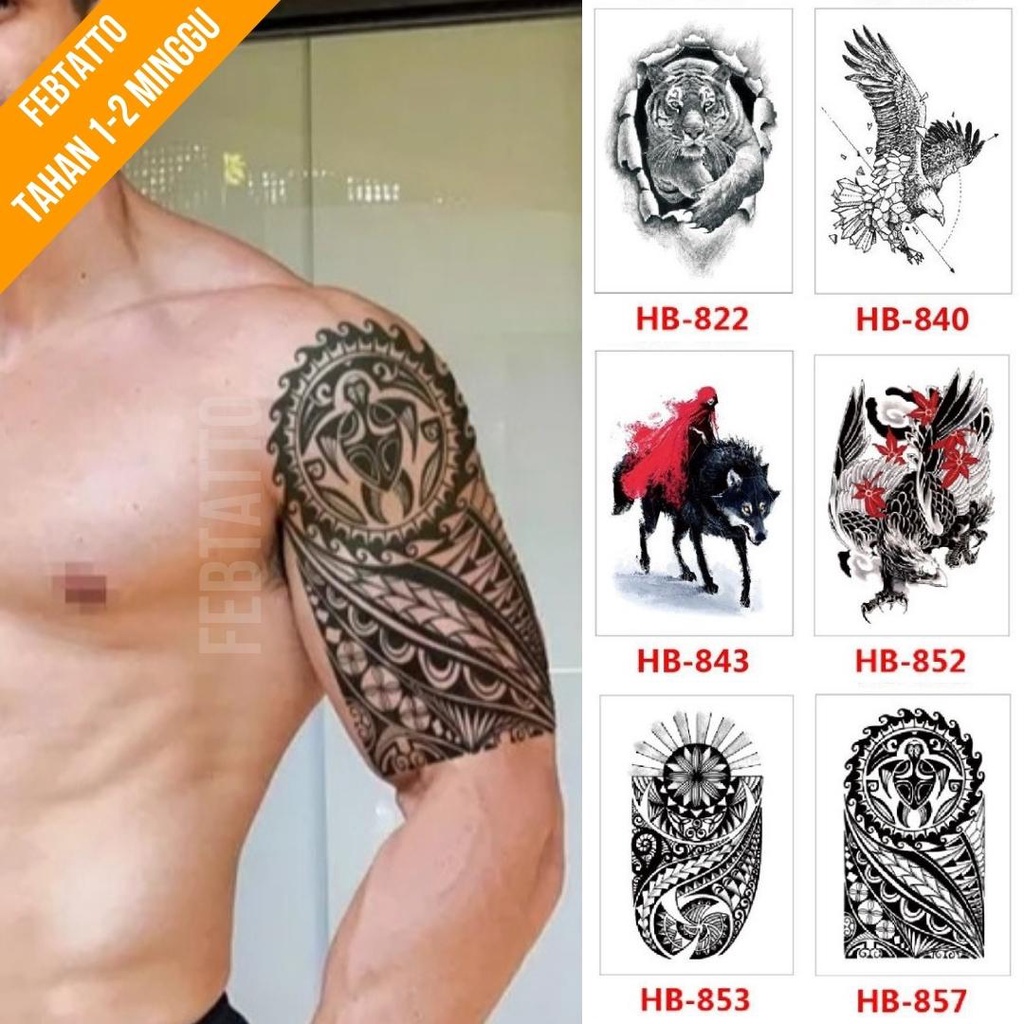 Temporary Tattoo Size 21cmx15cm Aesthetic motif Temporary Tattoo