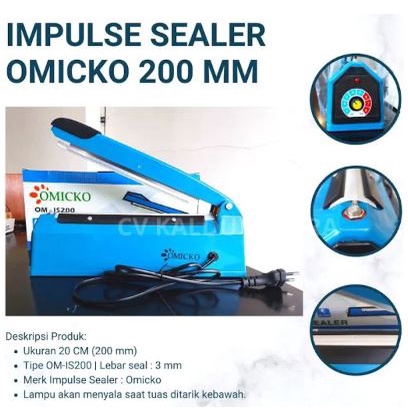 MESIN Omicko Impluse Sealer 20 Cm Plastic Heat Plastic Press Machine ...