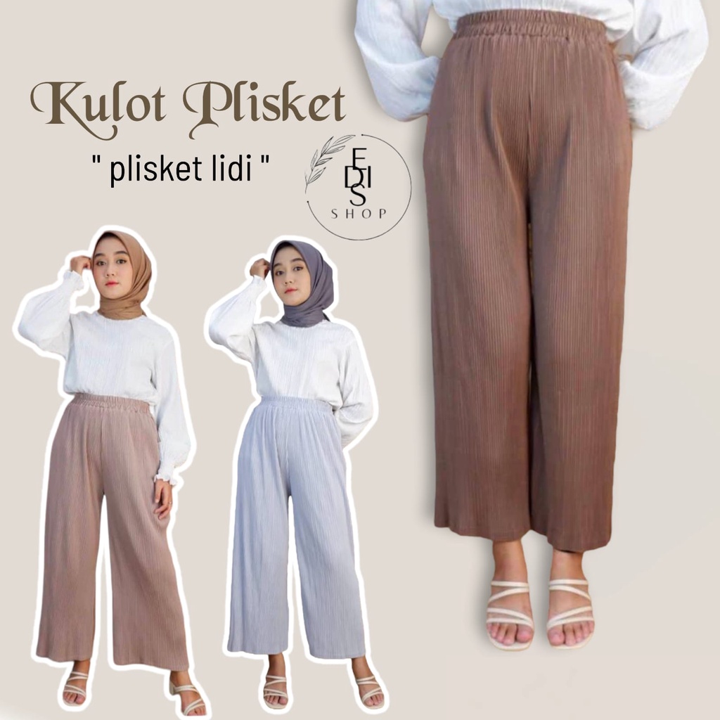 Lidi Pleated Culottes/hyget Material Pleated Culottes Pants | Shopee ...