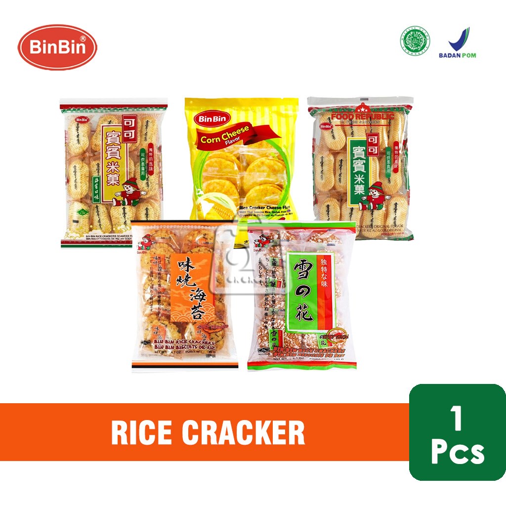 Bin Bin Rice Crackers/Original/Seaweed/CornCheese/Rice Biscuits (1Pcs) Shopee Malaysia