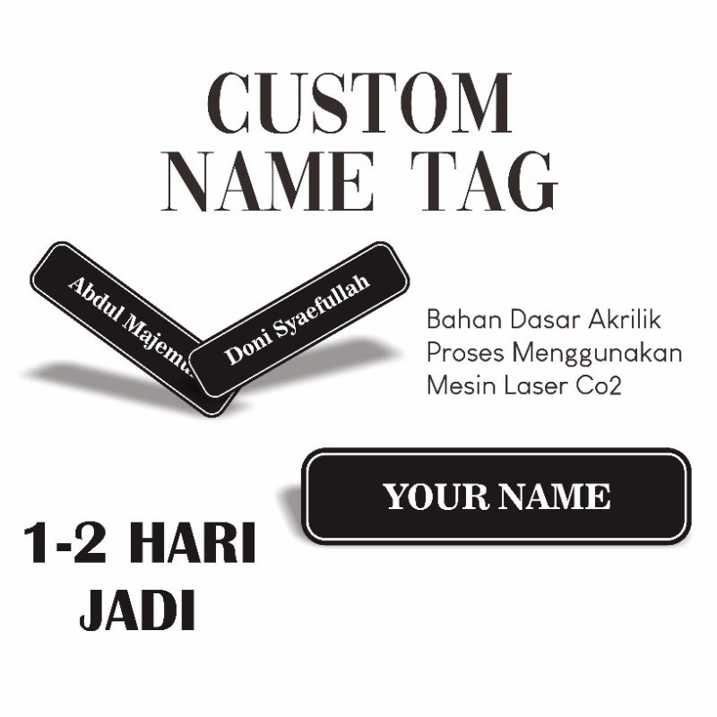 Acrylic NAME TAG/CUSTOM NAME TAG/Engraved NAME TAG Shopee Malaysia