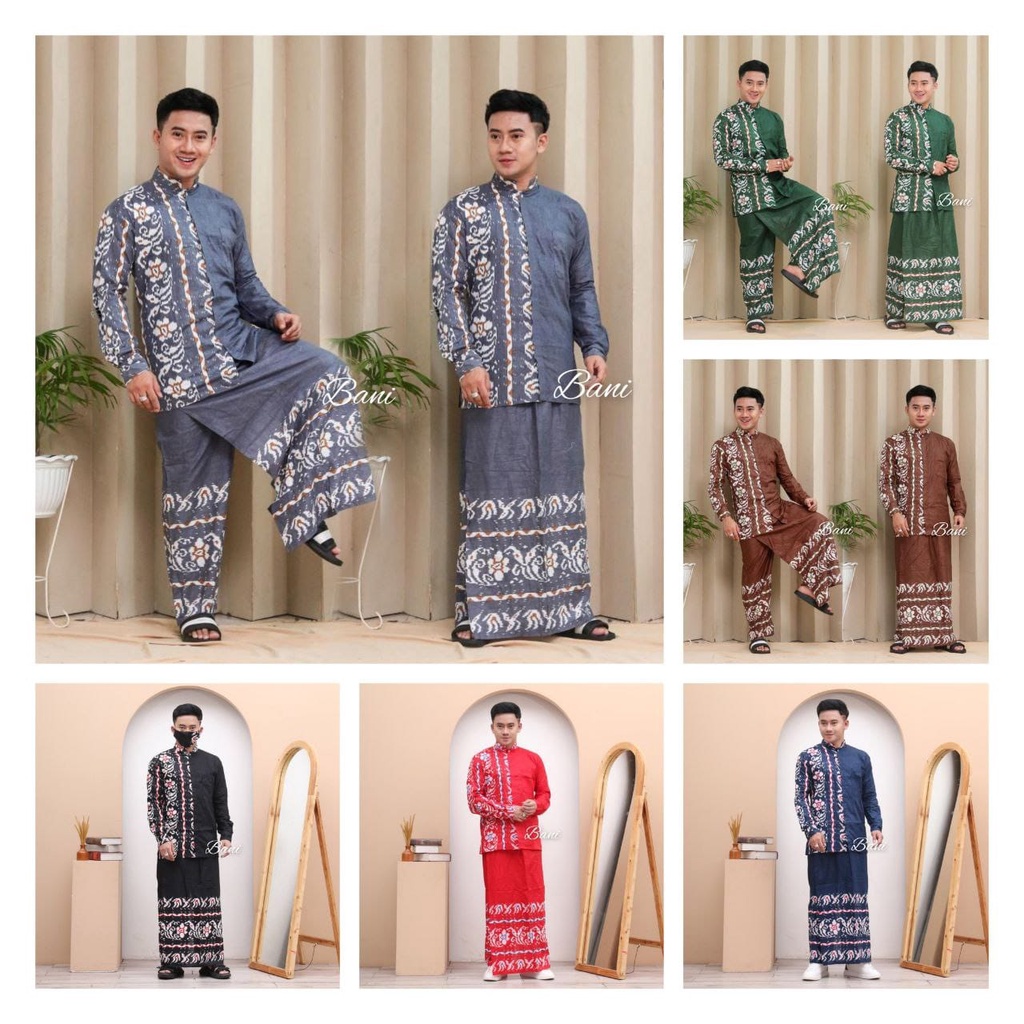 KEMEJA Set Of batik Sarong Pants And Long Sleeve Shirt Suits FREE jumbo ...