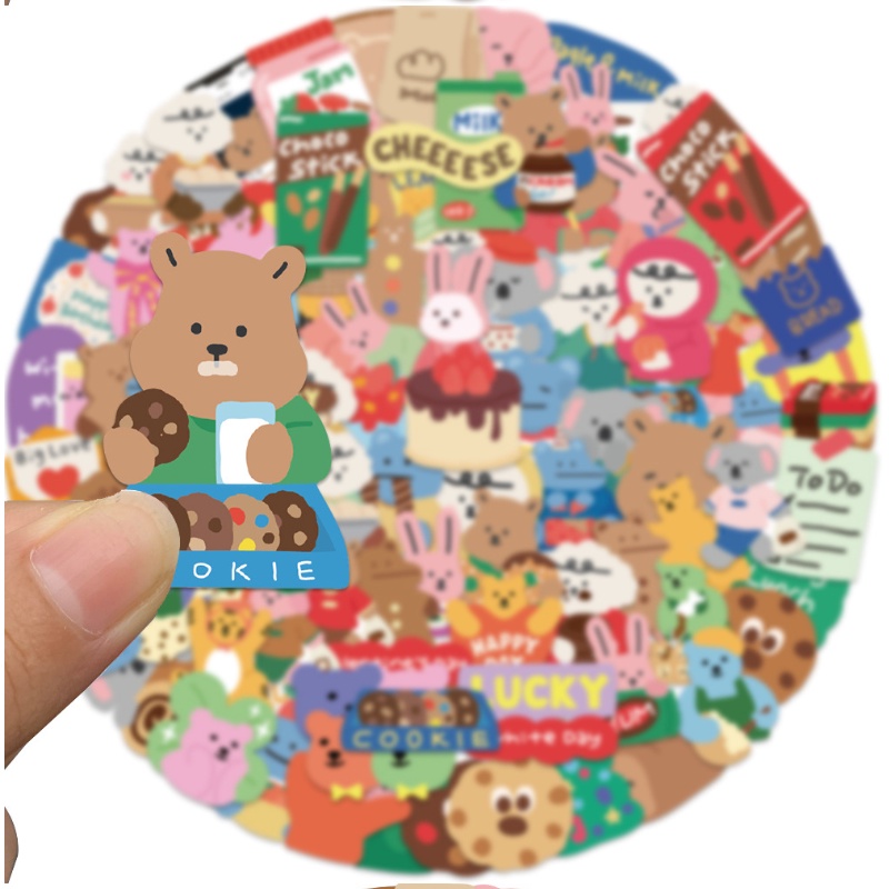 100PCS/Pack Anime Rilakkuma Sticker DIY Phone Case Luggage Laptop