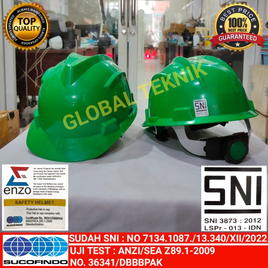 HIJAU Green FASTRACK Safety Helmet, Project Helmet Green Fast Track