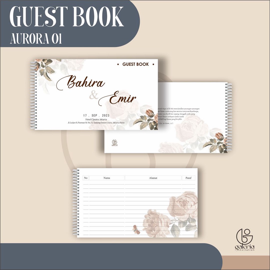 Galeria invitation Guest Book (Guest Book) Shopee Malaysia