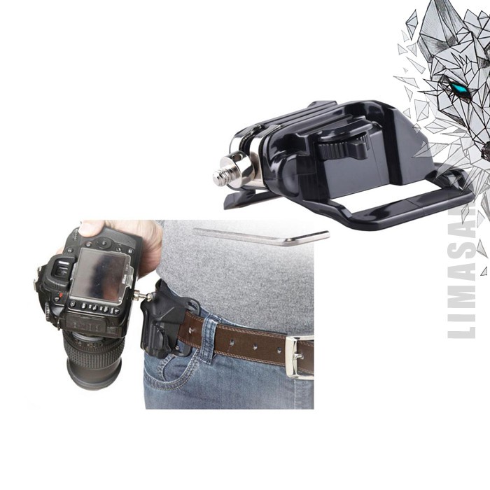 GANTUNGAN Waist Bracket Holster Holder Spinning Ball Hanger DSLR Camera