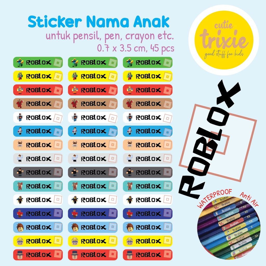 Roblox Pencil Child Name Label Sticker | Shopee Malaysia