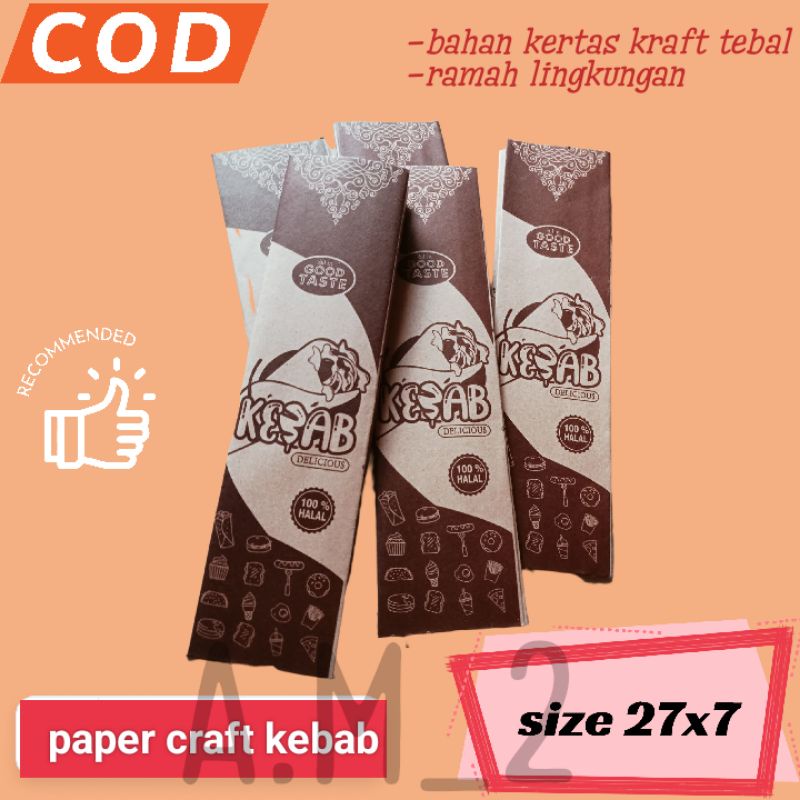 100pcs Kebab paper craft/ kebab Packaging/ kebab Wrap Shopee Malaysia