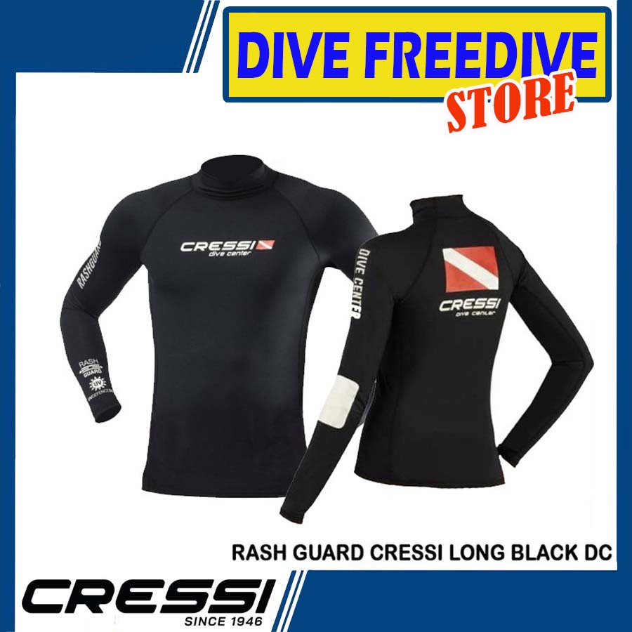Rash Guard Cressi Dive Flag Long Sleeve Black DC Swimsuit Long Diving