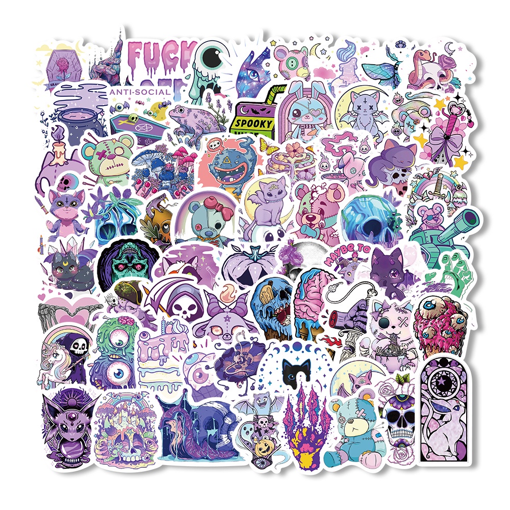 Horror Gothic Cartoon Stickers, 24 pcs | Shopee Malaysia