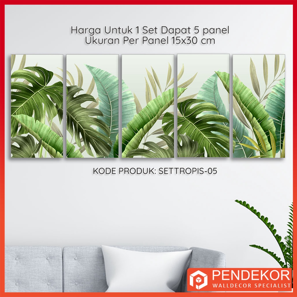HIASAN DINDING Tropical Theme Wall Decoration 1 Set Of 5 Aesthetic Wall