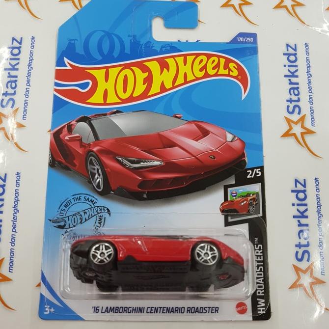 MERAH LAMBORGHINI Hot wheels 16lamborghini centenario roadster (Red