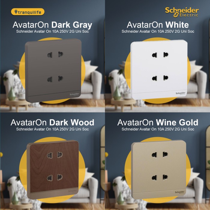 Discount Schneider Avatar On 10A 250V 2G Schuko Wall Electrical Plug Socket/Light Switch/Switch