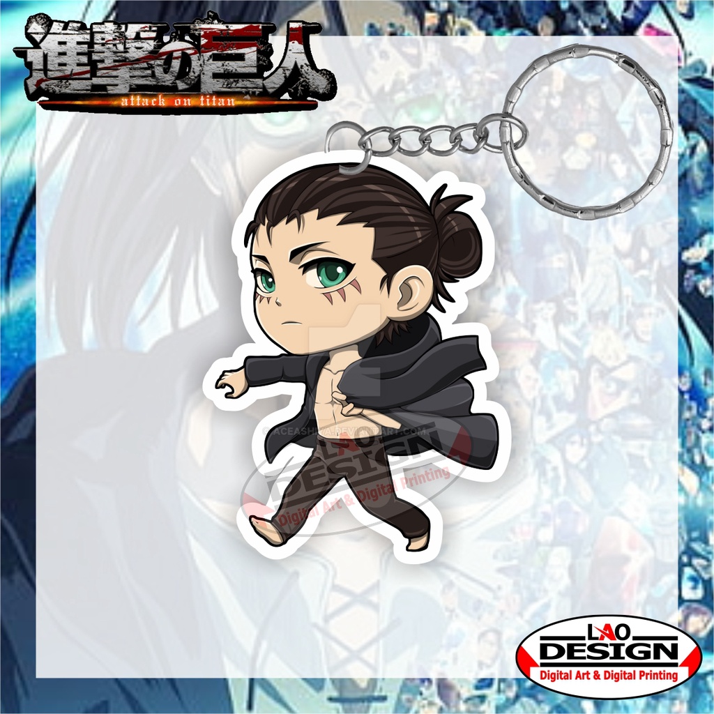 GANTUNGAN Eren YEAGER Shingeki no Kyojin Keychain Key Chain Shingeki