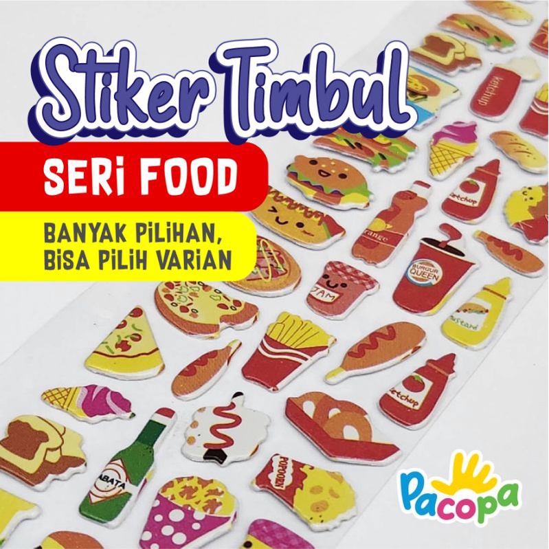 [PACOPA] 3d Embossed Children's Stickers Food Theme Stickers / Food ...