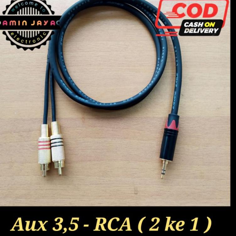 Limited aux Cable 2 to 1 mini stereo audio jack to jak rca 1meter 0Q7