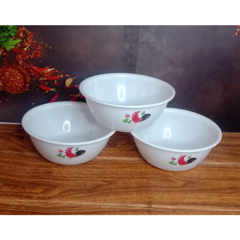 Plastic bowl / plastic rooster bowl contains 3 pcs | Shopee Malaysia