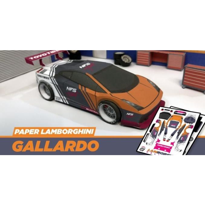 Diy Papercraft Paper Sheet Racing Car gallardo Pattern Shopee Malaysia