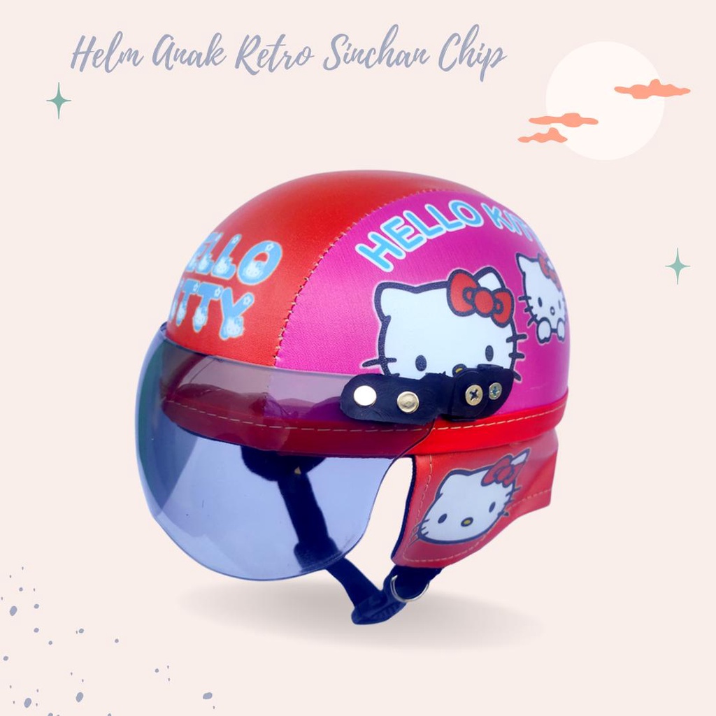 MERAH Vintage children's helmet with Hello Kitty Pink Red Motif aged 1 ...