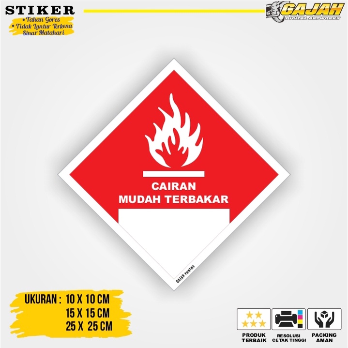 Sticker Symbol Label K3 Waste B3 Hazmat Flammable Liquid | Shopee Malaysia