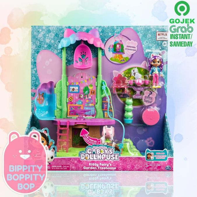 Gabby's Dollhouse Kitty Fairy's Transforming Garden Treehouse Playset ...