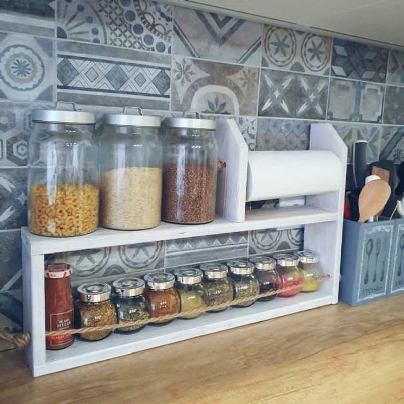 Stacking Spice Rack Aesthetic Shelf Multifunctional Kitchen Shelf Plus