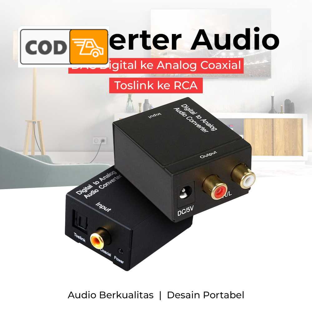 Digital to Analog DAC Audio Signal Converter Toslink Coaxial to RCA