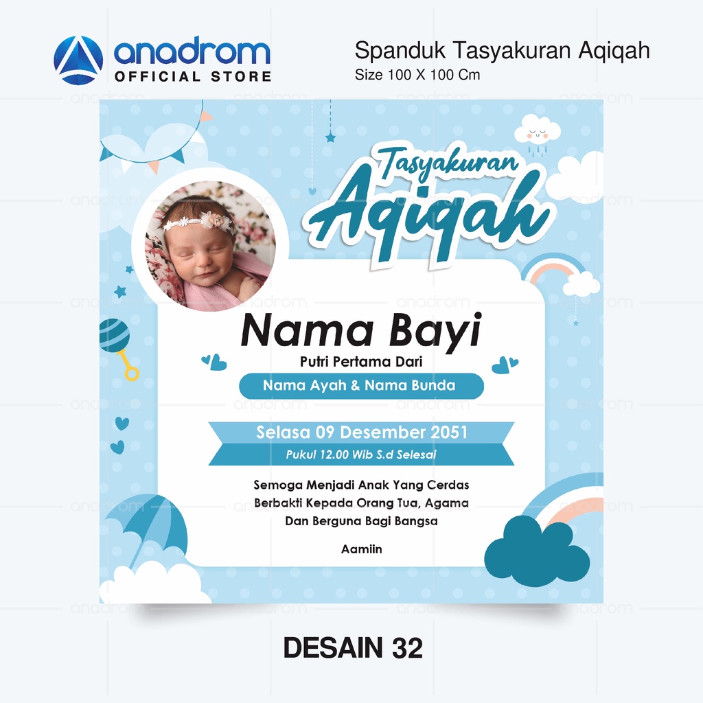 Aqiqah Velvet Banners For Girls | Aqiqah Banner Custom Free Photo Input ...