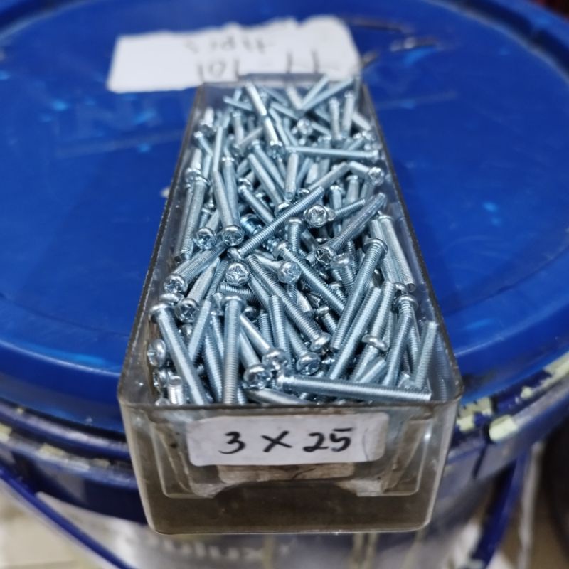 3MM BOLT 3 X 25MM + NUT (50 sets) | Shopee Malaysia