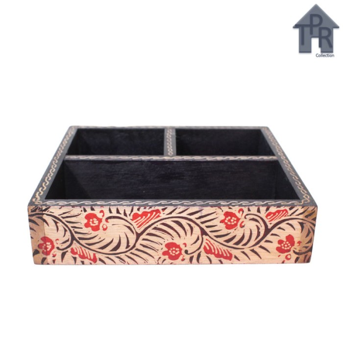 KAYU Mank Coffee Tea Sugar Sachet Holder/Wooden Tray Batik Gloss