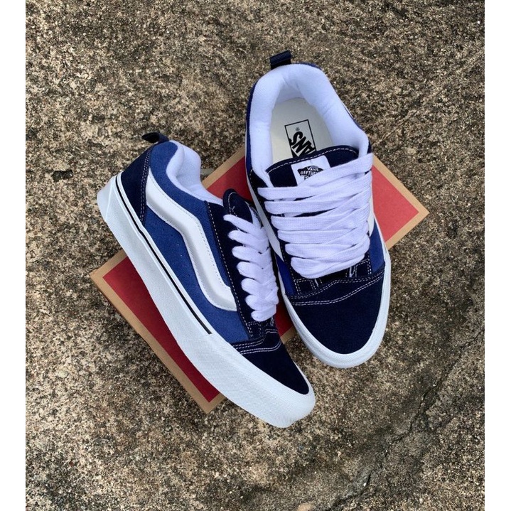 Vans KNU SKOOL NAVY WHITE 100% ORIGINAL | Shopee Malaysia