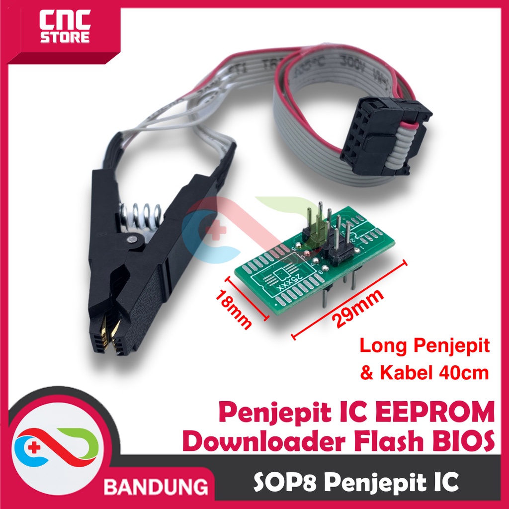 Sop8 Clamp IC EEPROM DOWNLOADER FLASH BIOS USB SPEED PROGRAMMER CH341A ...